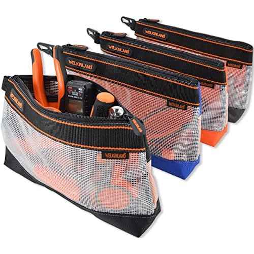 WELKINLAND Clear Tool Pouch, 4PCS Tool pouches, 13" Tools pouch, Zipper tool pouch, Tool pouch bag, Tool bag organizer, Small tool bag, Small tool pouch, Small tool bags, Tool pouches with zipper