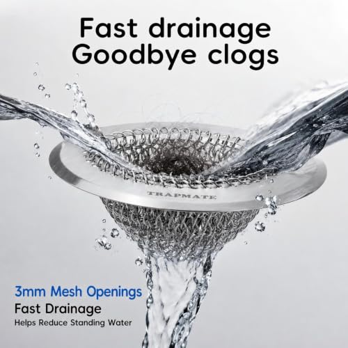 TRAPMATE Silver Shower Drain Hair Catcher - Easy Flip Clean Bathtub Protector