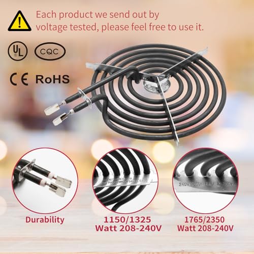 COZZIVITA GE Drip Pans & Stove Burner Element Set for WB30M1/WB30M2 – Includes 6" & 8" Pans, MP15YA/MP21YA