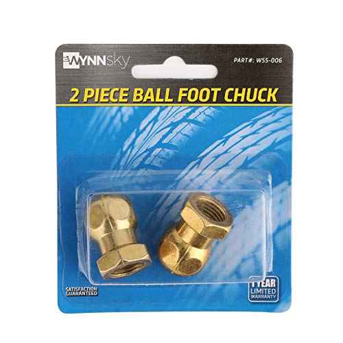 WYNNsky Portable Air Chuck, 1/4''FNPT Insert, 2-Piece Set with Closed Ball Chuck and Self-locking Mechanism, Zinc-plated Steel, Compatible with Drilling Machine