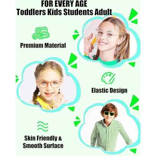 Kids Glasses Strap for Boys Girls(6.5-10in),Silicone Eyeglasses Straps for Women Men, Toddler Glasses Strap