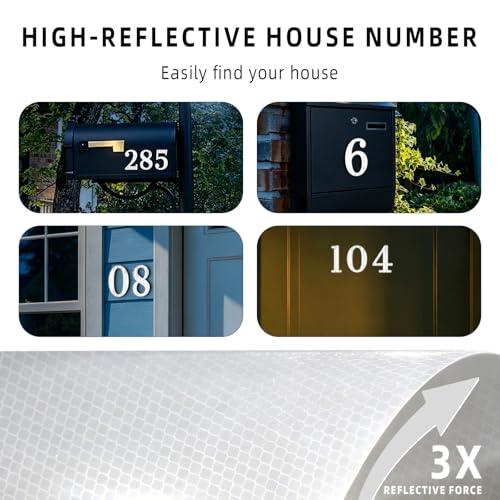 4 Inch Reflective House & Mailbox Numbers Self-Adhesive Color-1