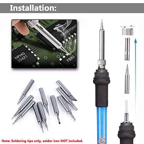 Yakamoz 17Pcs 900M Soldering Iron Tips Solder Welding Replacement Tip Kit for for Hakko, Radio Shack, TENMA, ATTEN, Quick, Aoyue, Yihua Solder Station