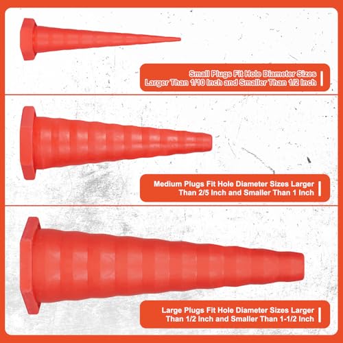 17Pcs Hydraulic Oil Line Plugs Set - Red Rubber Pipe Caps for Maintenance