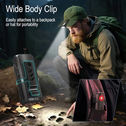 650 High Lumen EDC Keychain Flashlight, Rechargeable Mini Clip-on Flashlight with RGB Light, IP66 Waterproof, Multi-Functional & Tail Magnet for Outdoor Emergency Gear(EV25)