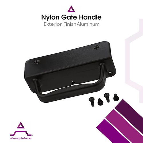 ADVANTAGE INDUSTRIES Nylon Gate Handle | Best Grip/Extra Knuckle Room | Left & Right Reversible | Sturdy Design w/Easy Alignment | Heavy Duty Outdoor Gate Pull | Aluminum & Vinyl/PVC 1Pack - Black