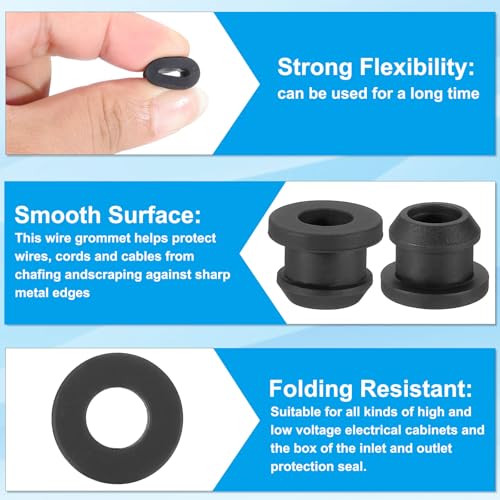 PATIKIL 10mm / 3/8 Inch Rubber Grommets Pack of 15 for Wiring Protection