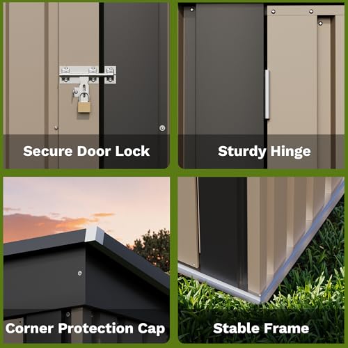 Patiowell 5x3 FT Outdoor Storage Shed Brown - Weatherproof Garden Tool Storage
