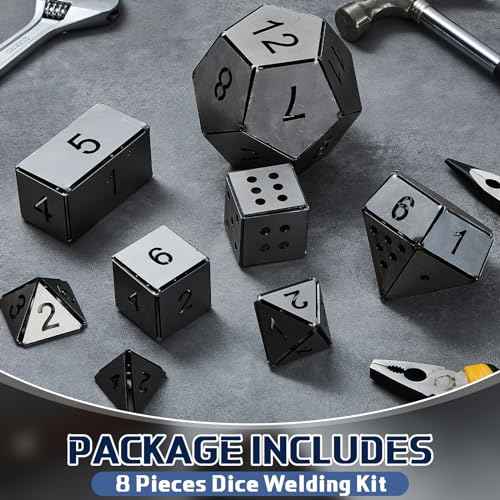 Therwen 9 Piece Welding Practice Kit Steel 16 Gauge Welding Dice Coupons DIY Equipment Mild Triangle Plate for Beginners TIG MIG Gas Arc Stick Training Practice Accessories Tools, 8 Styles (1.5 Inch)