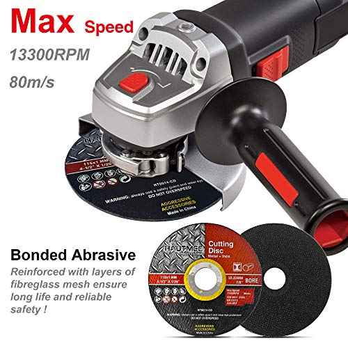 HAUTMEC Expert Grade 4-1/2" x .04" x 7/8" Cut Off Wheels with Portable Storage Box, 10-Pack Thin Metal Cutting Discs for Angle Grinder, Durable Grinding Wheel for Metals ? HT0014