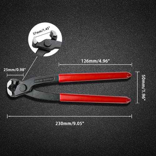 AKIHISA 9 inch Ear Clamp Pliers, Chrome Vanadium Steel Crimper Tool, Nail Remover, Pincer Crimper Tool for Pipe Hose Clamps