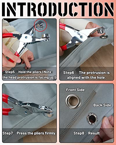 MoHern Multicolored 150-Piece Grommet & Eyelet Tool Kit for Leather & Fabric