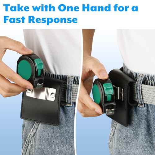 Tape Measure Holder for Belt, Heavy Duty Low-Profile Tape Measure Belt Clip for Tapes Measure, Drills, Fits up to 3" Tool Belt