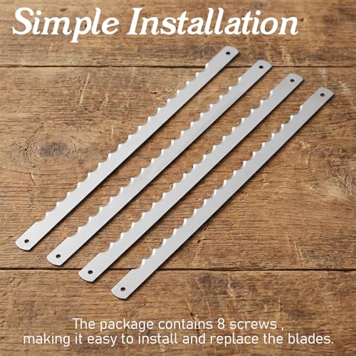 Sorcristy 8-Pack 10.75in Serrated Bread Knife Blades with Guard & Screws – Replacement Lame for Bread Bow