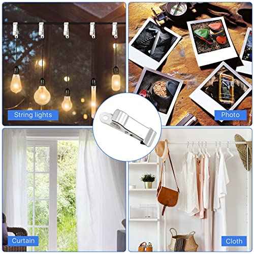 30 Pcs Metal Alligator Clips, 1.58 Inch x 0.5 Inch Metal Mini Clamps, Mini Spring Clamps for Wire, Photo, Curtain, Crafts