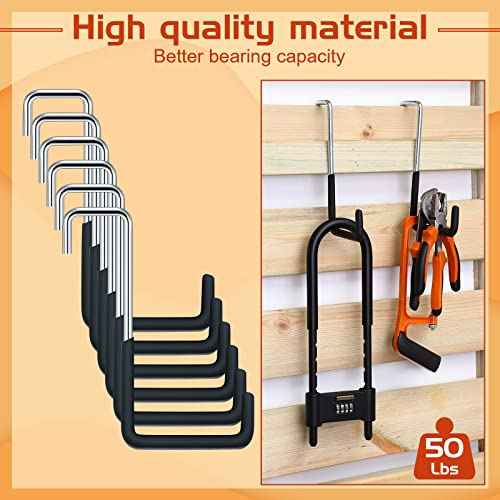 Hotop 18 Pcs Rafter Hanger Heavy Duty Large S Hooks Rafter Hanger for Garage Ladder Bike Fence Storage Organizer S Shaped Hooks(Black)