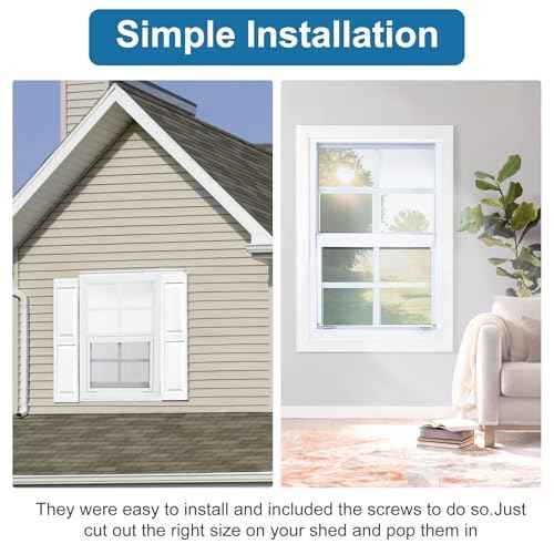 1 Pack Shed Window 14"X21" White Flush Mount Household Windows with Tempered Glass and Fiberglass Screen for Shed Chicken Coop Playhouse and Garage