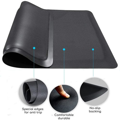 Salon mats for Hairstylist Standing Anti Fatigue 3'x4' Barber Shop Salon Floor Chair Mat - Black Square Hair Floor Mat 1/2" Thick, Hair Cutting Hairdressing Equipment