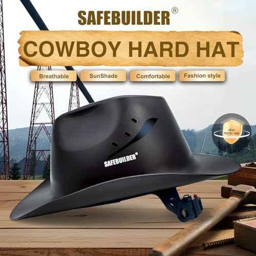 Cowboy Style Hard Hat Class C Safety Helmet Vented Full Brim Hard Hats Work Safety Helmet for Men and Women Outdoor,Industrial,Construction Head Protection- ANSI Approved