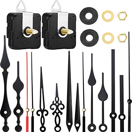 Mudder 2 Pcs High Torque Long Shaft Clock Movements with 5 Hands - 20mm Variation