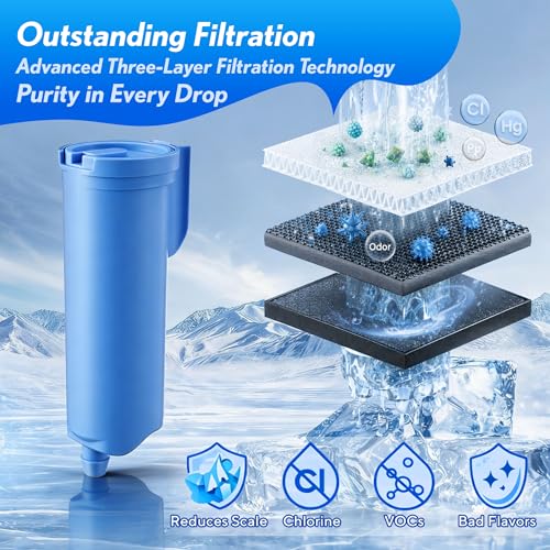 Mysora 2-Pack Opal Nugget Ice Maker Water Filter - Scale Inhibiting Replacement for GE Opal 2.0/Opal+