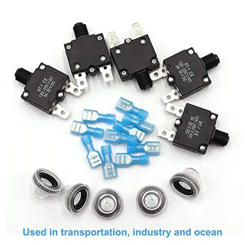 10A Circuit Breaker Push Button Reset Waterproof Overload Protector Switch