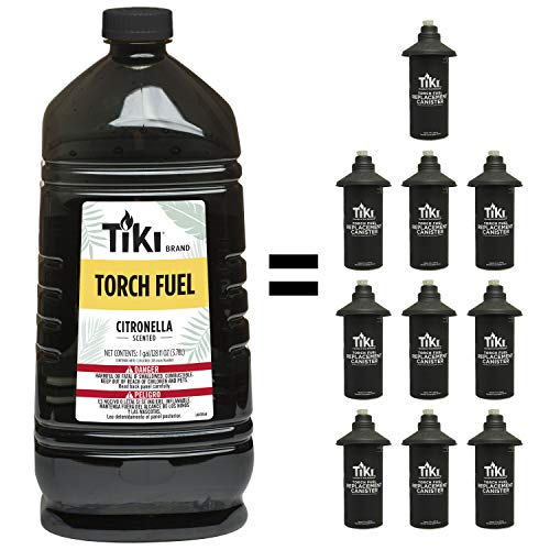 TIKI Citronella Torch Fuel - 1 Gallon (128 oz.) Easy Pour Outdoor Oil with Lemongrass