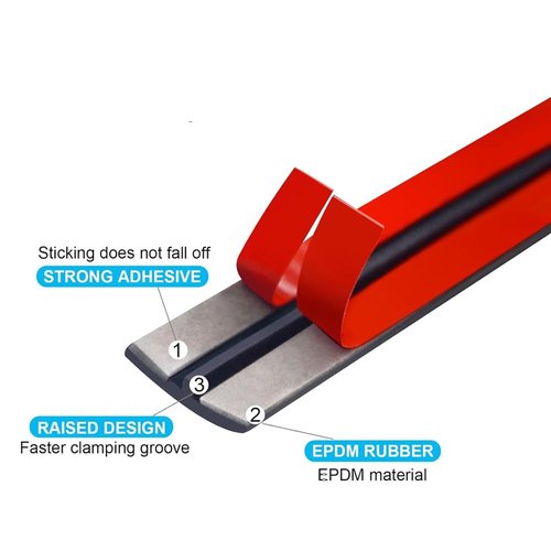 LUZAOQ 16.4Ft/5M Car Weather Stripping for Ford Escape 2013-2019, T-Shape Cuttable Car Windshield Trim Sunroof Seal with Self Adhesive Rubber Edge Trim