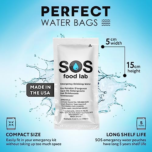 Emergency Drinking Water Pack - 62 Sachets, 4.22 oz Each, 5-Year Shelf Life, Portable Survival Water for Disaster Preparedness