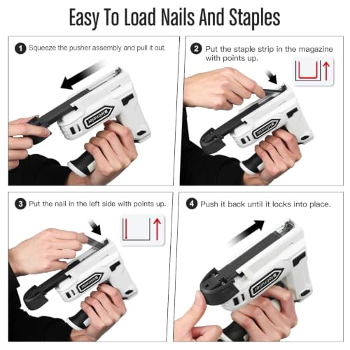 Populo Black 2-in-1 Cordless Staple Gun & Brad Nailer, 4V Battery Powered