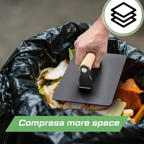 Manual Trash Compactor Tool for Kitchen & Outdoor Waste Reduction