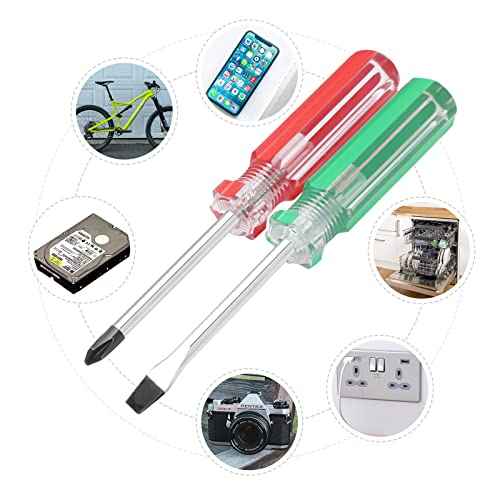 Piutouyar Magnetic Screwdriver Set 2 PCS, 3 Inch Steel Shaft Magnetic 5mm Phillips and Flat Head Tips Screwdriver for Computer Repairing, Automobile Tools and Home Appliances