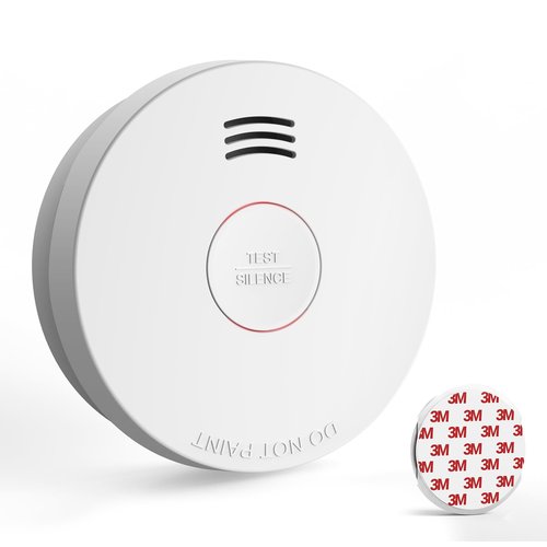 Jemay Smoke Detector with Battery Backup,Smoke Detector with Self-Check Function, 1 Pack