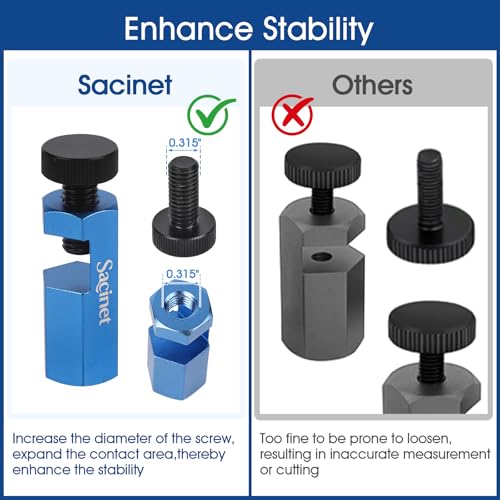 Stair Gauge for Speed Square and Circular Saw Guide, Non-Slip Tall Stair Gauges Set with Holder & Carabiner, Anti-Scratch, Extend Slot Framing Square jig for Stair Rafter Layout, Carpenter Tools