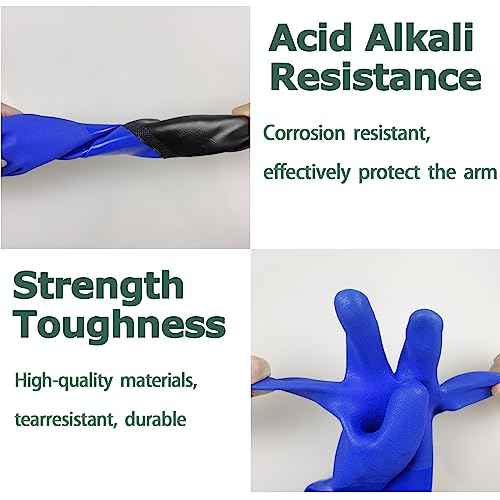 LIICHAAO Long waterproof fishing gloves,Cleaning Poison ivy gloves,Aquarium pool,Long elbow Resistant Abrasion