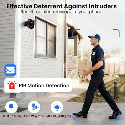 Realhide Black 2K UHD Wireless Security Camera with Full-Color Night Vision, 6-Month Battery, Dual WiFi & Cloud Storage