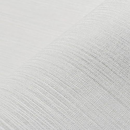 Haimin White Grasscloth Textured Peel and Stick Wallpaper 24x393in