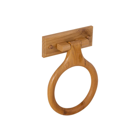 Design House Dalton Towel Ring, Wall-Mounted, Sturdy Solid Wood, Easy Installation, For Bathroom, Honey Oak, 9.375 in. L x 6.375 in. W x 2.0 in. D, 561191