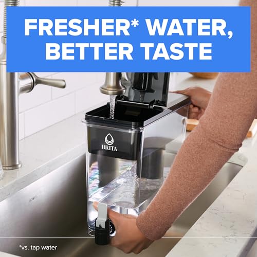 Brita Ultra Max Black 27-Cup Water Dispenser with Filter - Large Fridge-Friendly