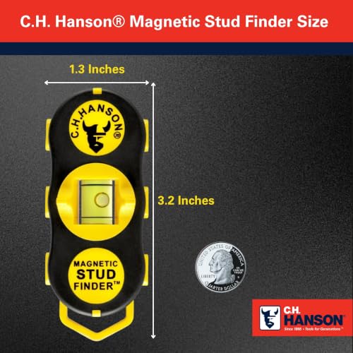 Magnetic Stud Finder with Built-In Level - No Batteries Needed, Detects Nails & Screws Behind Drywall