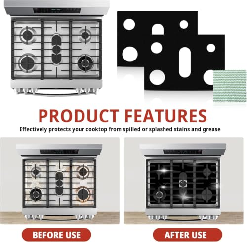 Hasanbar 2-Pack Gas Stove Top Covers for Samsung Ranges - Nonstick, Heat-Resistant & Reusable