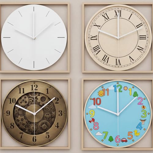 Mudder White Quartz Clock Movement Silent Mechanism Max 0.39 Inch Dial Thickness