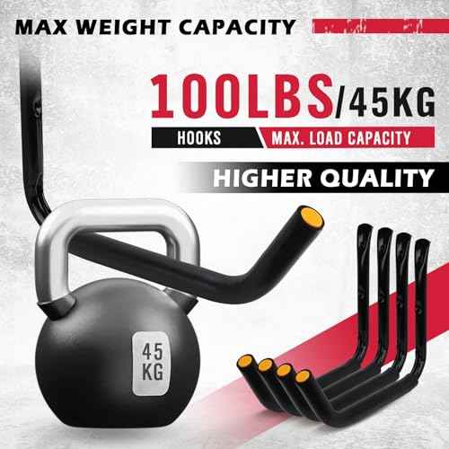 SEDY 4-Piece 15" 100 Lbs Heavy Duty Garage Storage Hooks, Kayak Storage Rack Garage Hooks Jumbo Arm Kayak Wall Mount for Hanging Surfboard Snowboard Paddle Board Ladders Bikes