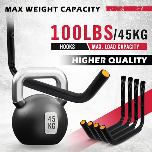 Heavy Duty Garage Wall Hooks for Kayaks & Large Gear - 15" Support 100 Lbs