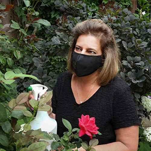 MountainAir Black Dust Mask with 4 Carbon Air Filters and Respirator Filter Valve ? Reusable, Washable & Breathing Valve Mask