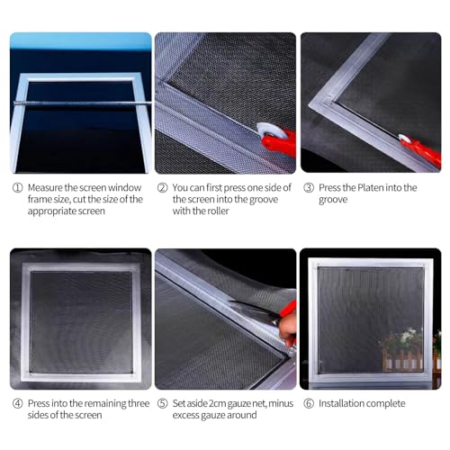 Lengtimo 36” x 100’ Black Fiberglass Window Screen Roll - Easy DIY Replacement