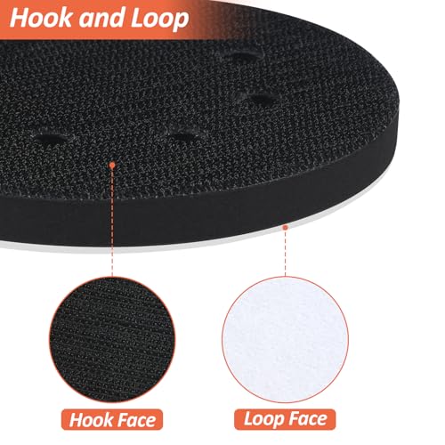 4-Pack 5-Inch Foam Sanding Pads for Orbital Sanders with 8-Hole Dust System