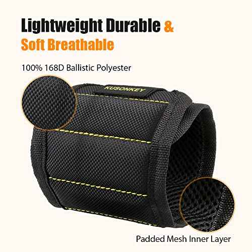 Christmas Gifts Stocking Stuffers for Men, KUSONKEY Magnetic Wristband Tool Gift for Men Who have Everything,Wrist Magnetic Screw Holder with Strong Magnets for Holding Screws Tool for Dad,Electrician