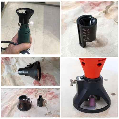 2 Pack Rotary Tool Guide Router Attachement Locator Positioner with Depth Gauge for Cutting Carving Engraving Grinding Milling Cutter Electric Drill Bits Routering Tool Project Woodworking