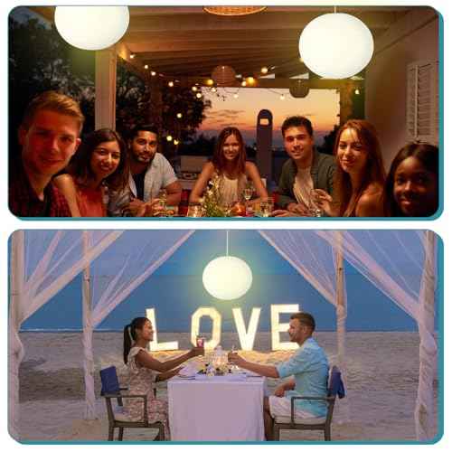 2 Sets Jumbo Paper Lanterns with Lamp Cord Cable White Hanging Paper Lanterns Chinese Japanese Pendant Hanging Lamp for Birthday Wedding Bridal Anniversary Party Decoration (Round, 18 Inch)